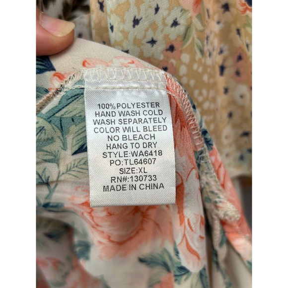 Umgee USA XL Kimono Duster Topper Cardigan Leopard Floral Boho Chic - Picture 6 of 7